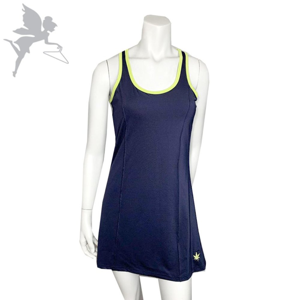 🎾 NEW BOAST Racerback tennis dress with embroidered cannabis leaf  🎾